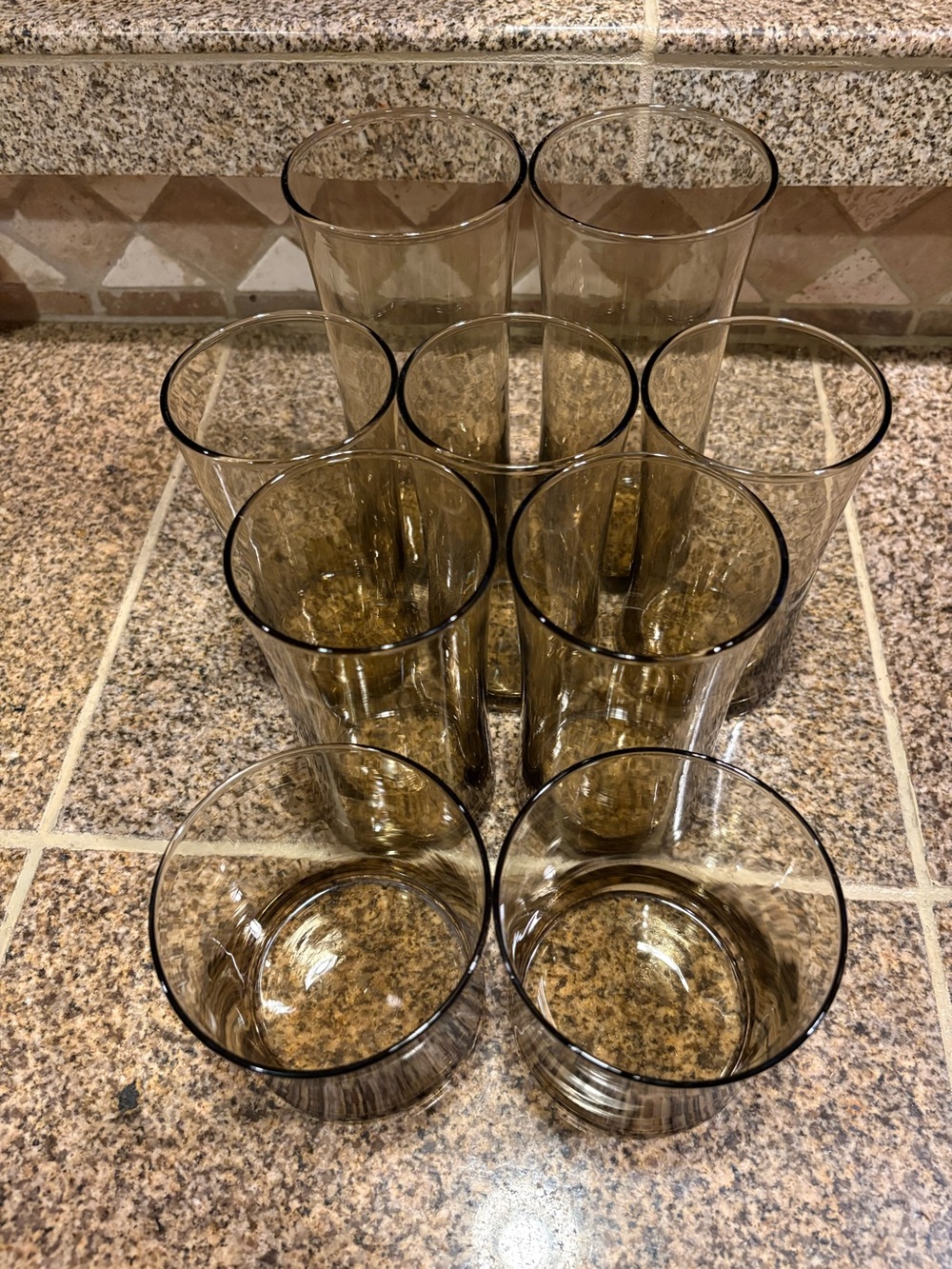 Smoked Glass Tumbler Set - 8-Pack